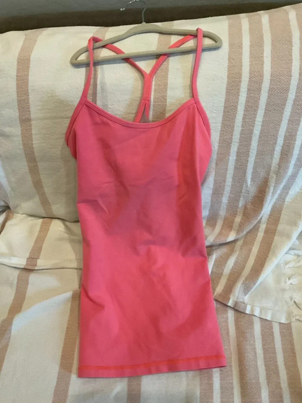 lululemon Power Y Tank Top | Coral Pink | Size 6 | Built-In Shelf Bra | Y-Back